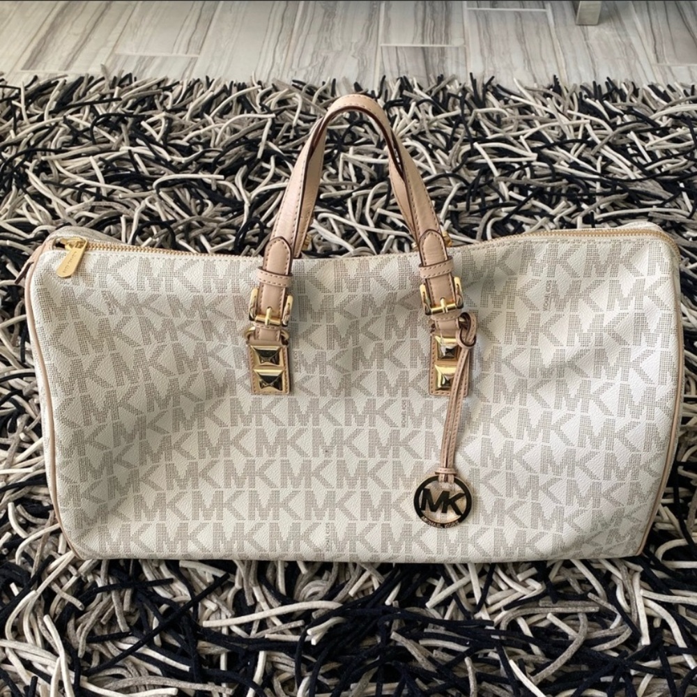 Michael Kors Grayson Duffle Bag White/Vanilla